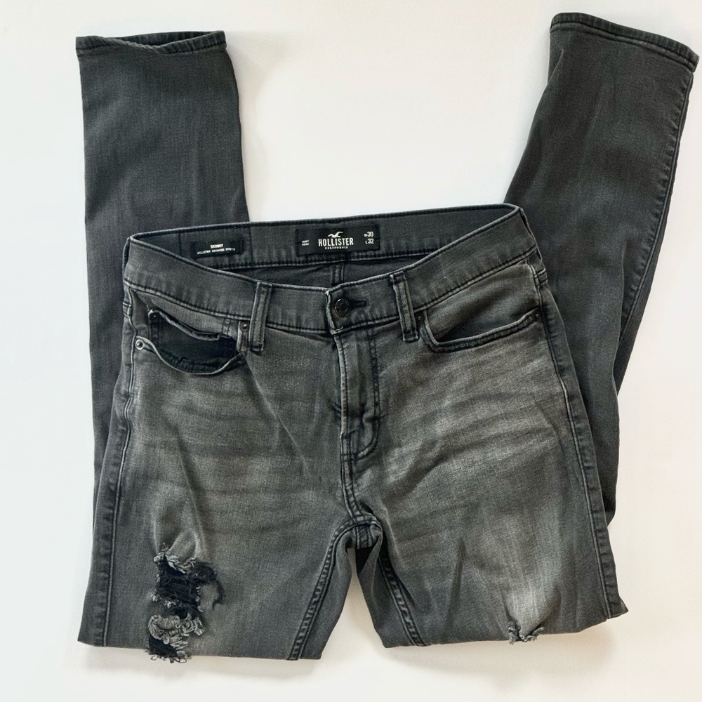 Hollister Men’s‎ 30x32 Skinny Jeans Epic Flex Stretch Denim Distressed Black